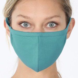Dusty Teal Double Layer Unisex Face Mask